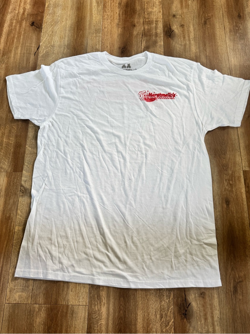 Marshmello Short-Sleeve Crewneck Tee with Red Chest Logo